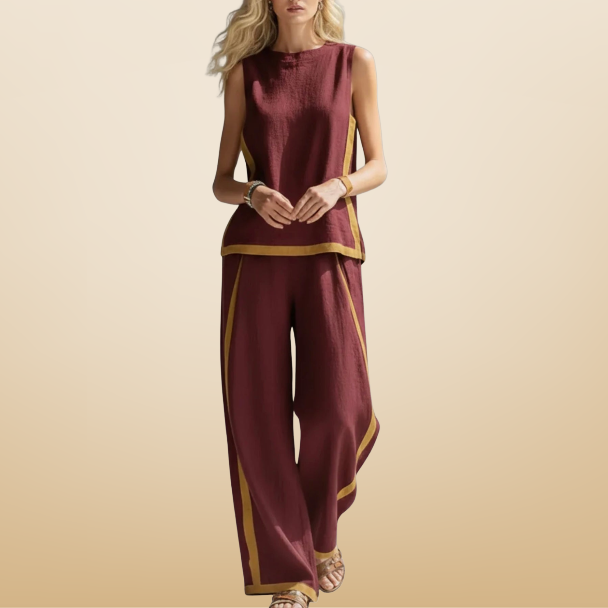 Aurora Linen Two-Piece Set
